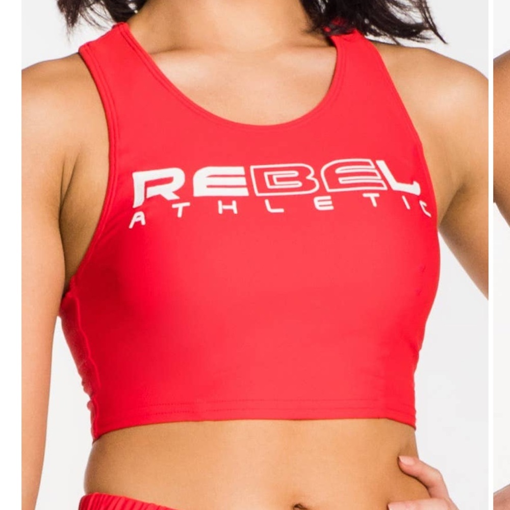Rebel long line sports bra red AXS